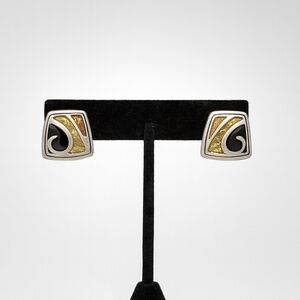 Chico’s Silver-Tone Mixed Enamel Post Earrings